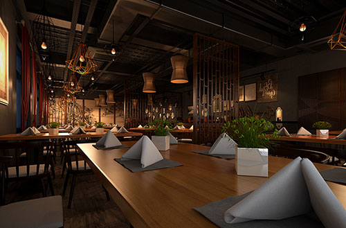 江北简约大气中式风格餐厅设计装修效果图