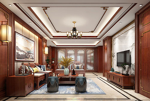 江北小清新格调的现代简约别墅中式设计装修效果图